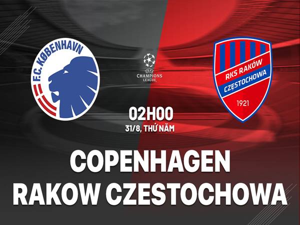 Soi kèo FC Copenhagen vs Rakow Czestochowa, 2h00 ngày 31/8