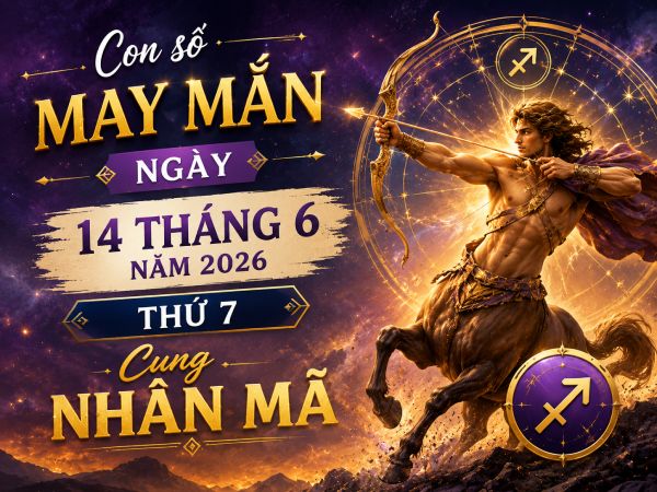 Con số may mắn ngày 14 tháng 6 thứ 7 cung Nhân Mã