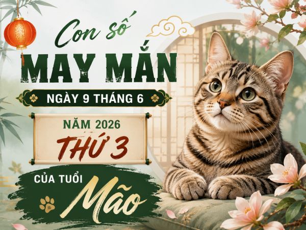 Con số may mắn ngày 9 tháng 6 thứ 3 của tuổi Mão