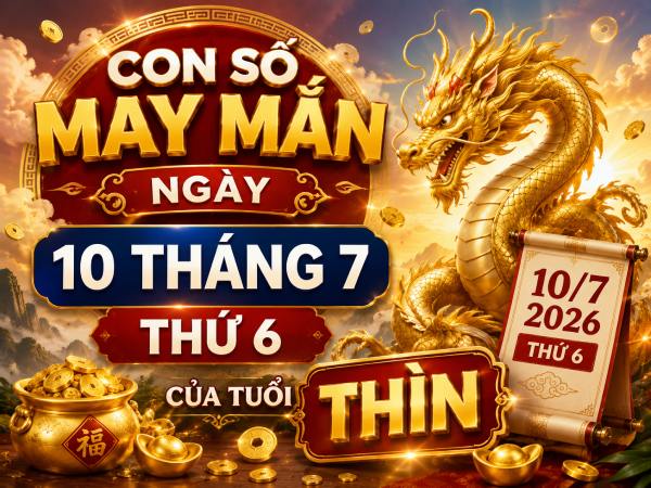 Con số may mắn ngày 10 tháng 7 thứ 6 của tuổi Thìn